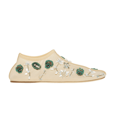Christopher Esber Wmns Embla Beaded Mesh Flat 'Ecru'