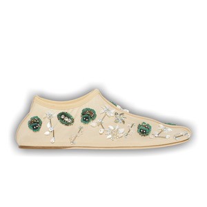 Christopher Esber Wmns Embla Beaded Mesh Flat 'Ecru'