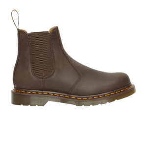 Dr. Martens 2976 Yellow Stitch Crazy Horse Leather Chelsea Boot 'Dark Brown'