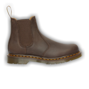 Dr. Martens 2976 Yellow Stitch Crazy Horse Leather Chelsea Boot 'Dark Brown'