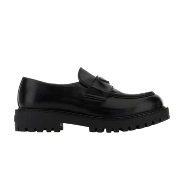 Prada Logo Plaque Slip-On Loafer 'Black'