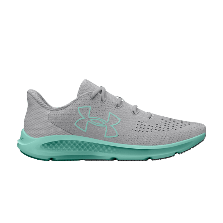 Under Armour Wmns Charged Pursuit 3 'Big Logo - Mod Grey Neo Turquoise' 3026523 103