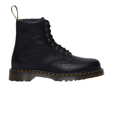 Dr. Martens 1460 Faux Fur Lined Grizzly Leather Lace Up Boot 'Black'
