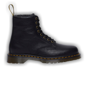 Dr. Martens 1460 Faux Fur Lined Grizzly Leather Lace Up Boot 'Black'