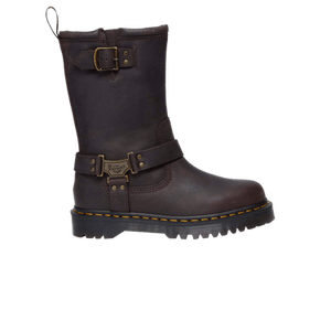Dr. Martens Anistone High Leather Biker Boot 'Dark Brown'