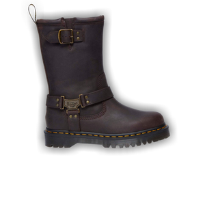 Dr. Martens Anistone High Leather Biker Boot 'Dark Brown'