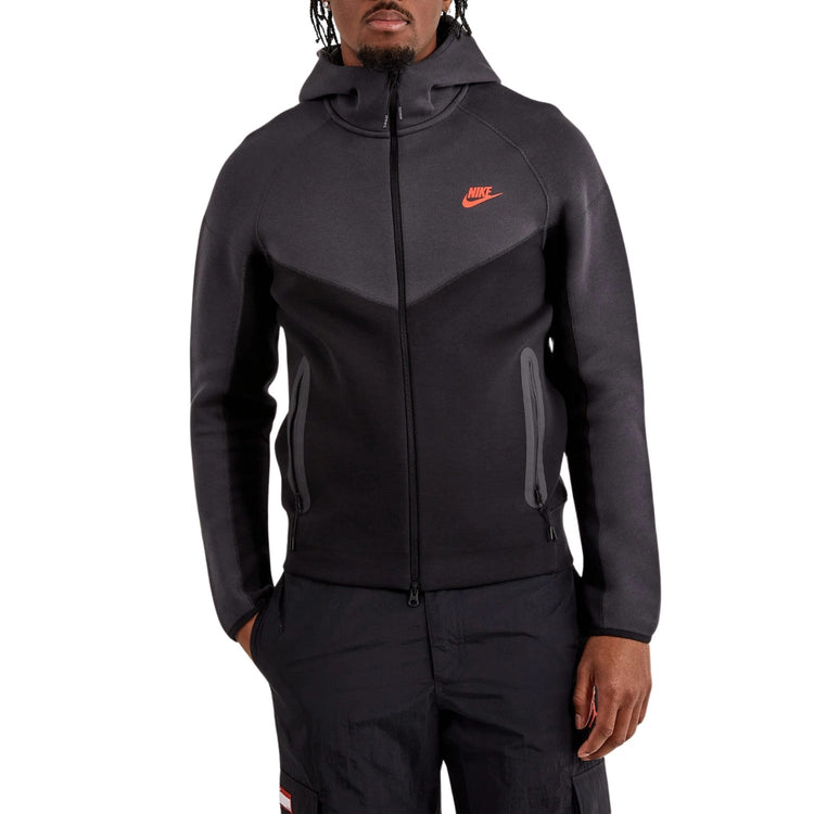 Nike Sportswear Tech Fleece Windrunner 'Black/Dark Smoke Grey/Light Crimson'