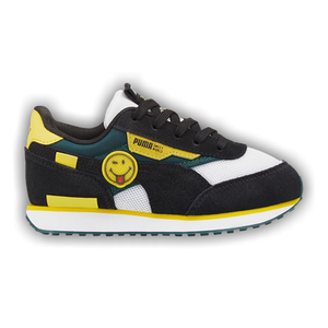 SmileyWorld x Puma Future Rider Little Kid 'Black Vibrant Yellow'