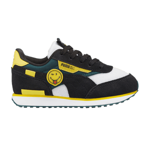 SmileyWorld x Puma Future Rider Little Kid 'Black Vibrant Yellow'
