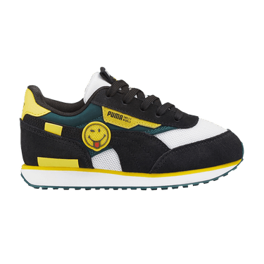 SmileyWorld x Puma Future Rider Little Kid 'Black Vibrant Yellow'