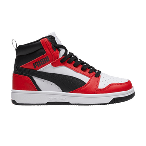 Puma Rebound V6 Mid Big Kid 'White Black For All Time Red'