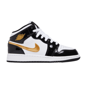 Air Jordan 1 Mid Patent SE GS 'Black Gold'