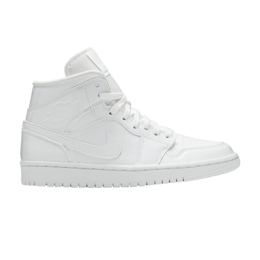 Wmns Air Jordan 1 Mid Patent 'Triple White'