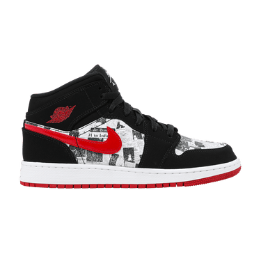 Air Jordan 1 Mid SE GS 'Newspaper Air Times'