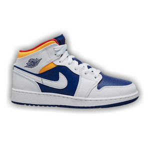 Air Jordan 1 Mid GS 'White Deep Royal Blue'