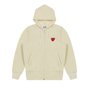Comme des Garçons PLAY Zip Up Hoodie 'Ivory'