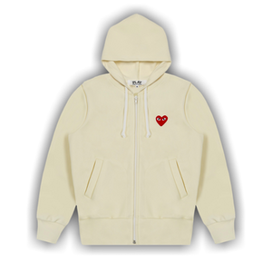 Comme des Garçons PLAY Zip Up Hoodie 'Ivory'