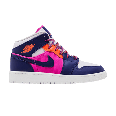 Air Jordan 1 Mid GS 'Regency Purple Fire Pink'
