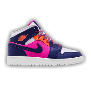 Air Jordan 1 Mid GS 'Regency Purple Fire Pink'