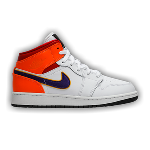 Air Jordan 1 Mid GS 'White Court Purple Teal'