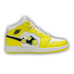Air Jordan 1 Mid SE GS 'Rose Patch - Dynamic Yellow'