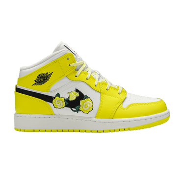 Air Jordan 1 Mid SE GS 'Rose Patch - Dynamic Yellow'