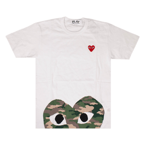 Comme des Garçons PLAY Camo Half Heart T-Shirt 'White'