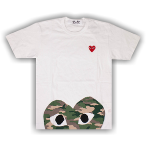 Comme des Garçons PLAY Camo Half Heart T-Shirt 'White'