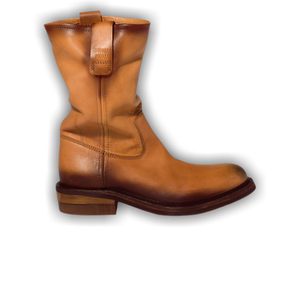 MIu Miu Wmns Foule Leather Bootie 'Light Tan'