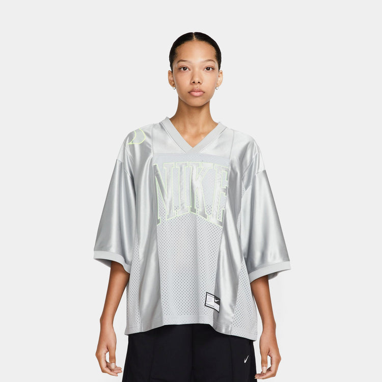 Nike Sportswear Street Oversized Short-Sleeve Graphic Jersey 'Light Smoke Grey/Barely Volt'