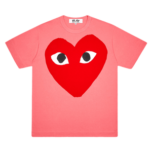 Comme des Garçons PLAY Pastelle Red Logo T-Shirt 'Pink'