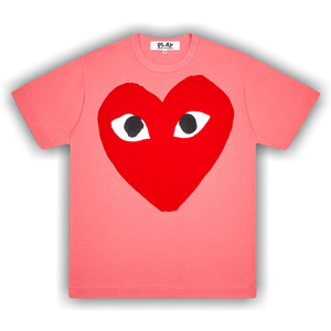 Comme des Garçons PLAY Pastelle Red Logo T-Shirt 'Pink'