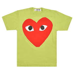 Comme des Garçons PLAY Pastelle Red Logo T-Shirt 'Green'