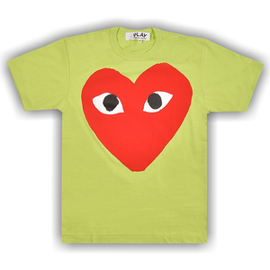 Comme des Garçons PLAY Pastelle Red Logo T-Shirt 'Green'