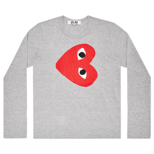 Comme des Garçons PLAY Sideways Logo Long-Sleeve Tee 'Grey'