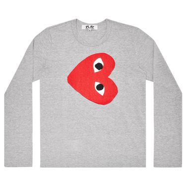 Comme des Garçons PLAY Sideways Logo Long-Sleeve Tee 'Grey'