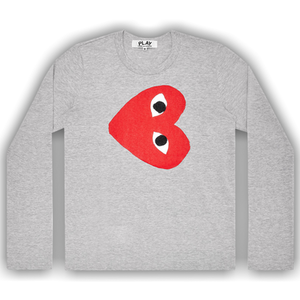 Comme des Garçons PLAY Sideways Logo Long-Sleeve Tee 'Grey'