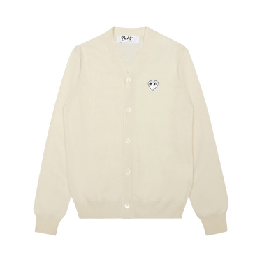 Comme des Garçons PLAY Woven V-Neck Cardigan 'Off-White'
