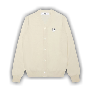 Comme des Garçons PLAY Woven V-Neck Cardigan 'Off-White'