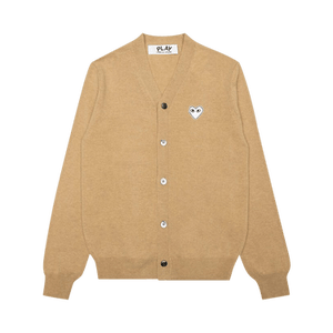 Comme des Garçons PLAY Woven V-Neck Cardigan 'Tan'