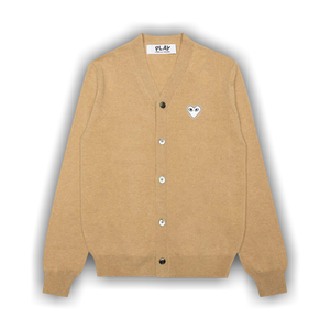 Comme des Garçons PLAY Woven V-Neck Cardigan 'Tan'