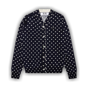 Comme des Garçons PLAY Polka Dot Cardigan Black Heart 'Navy'