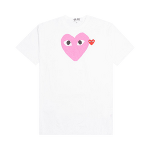 Comme des Garçons PLAY Red Emblem Heart T-Shirt 'White/Pink'