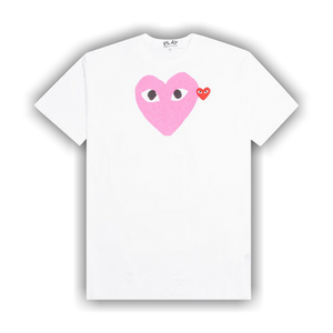 Comme des Garçons PLAY Red Emblem Heart T-Shirt 'White/Pink'