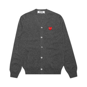Comme des Garçons PLAY Knit Cardigan Red Heart 'Grey'