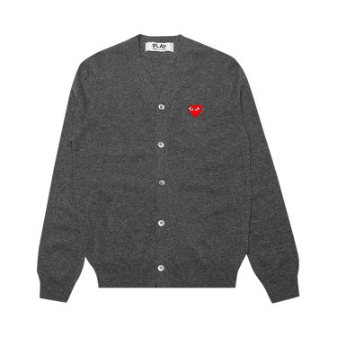 Comme des Garçons PLAY Knit Cardigan Red Heart 'Grey'