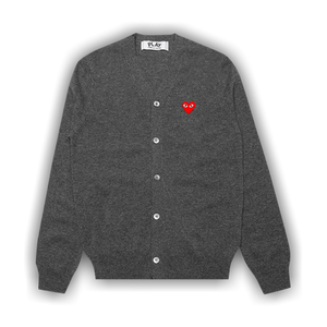 Comme des Garçons PLAY Knit Cardigan Red Heart 'Grey'