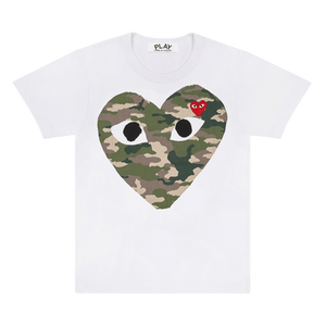 Comme des Garçons PLAY Camouflage Heart T-Shirt 'White'