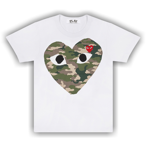 Comme des Garçons PLAY Camouflage Heart T-Shirt 'White'