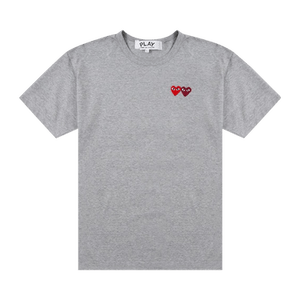 Comme des Garçons PLAY Double Heart T-Shirt 'Grey'